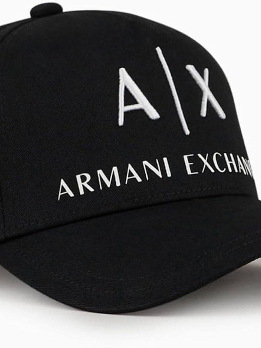 Armani Exchange Black Baseball Cap with White A|X Logo